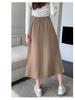 Pleated Midi Skirt for Women - High Waist Ballet Style A-line, Perfect for Autumn and Winter Commutes