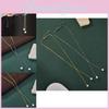 Elegant Geometric Pearl Pendant Titanium Steel Necklace For Women With Gold Plating Stylish Design For Fall 2024 Fashion Trends