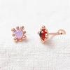 [Onm] Onm 14K Gold Needle Color Stone Ball Rose Gold Piercing (S9594116)