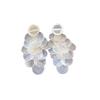 Tassel Stud Round French Shell Earrings Retro Exaggerated Style For A Unique Fashion Statement