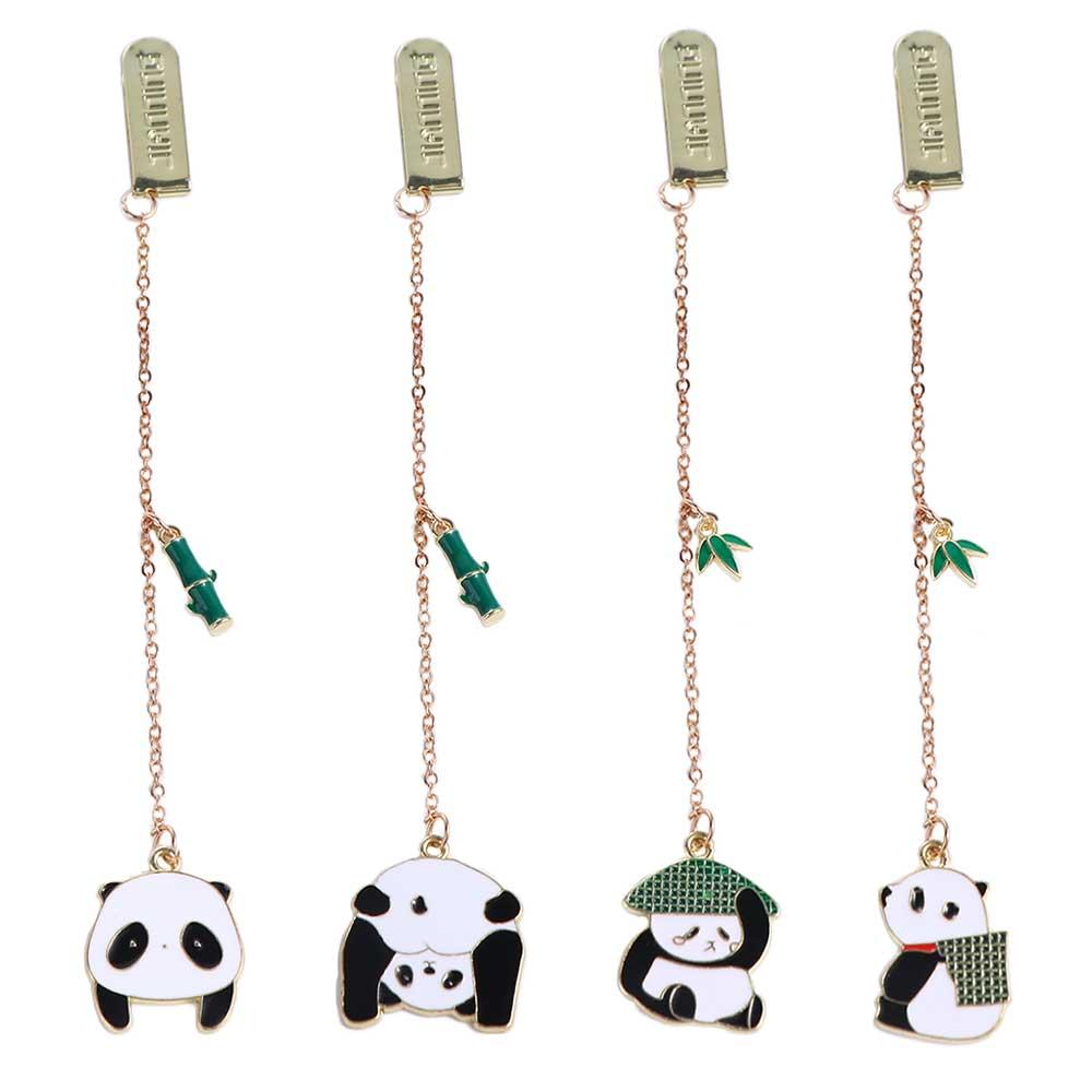 Reading Book mark for Pages Student Cute Paper Clip Metal Bookmark Panda Pendant Panda Bookmark