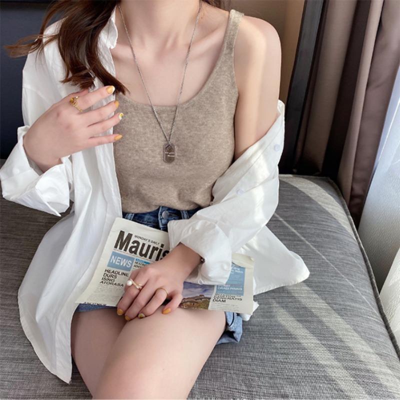 Вязаный жилет женский костюм с базовой рубашкой лето новый белый дизайн халтер топ spice girl