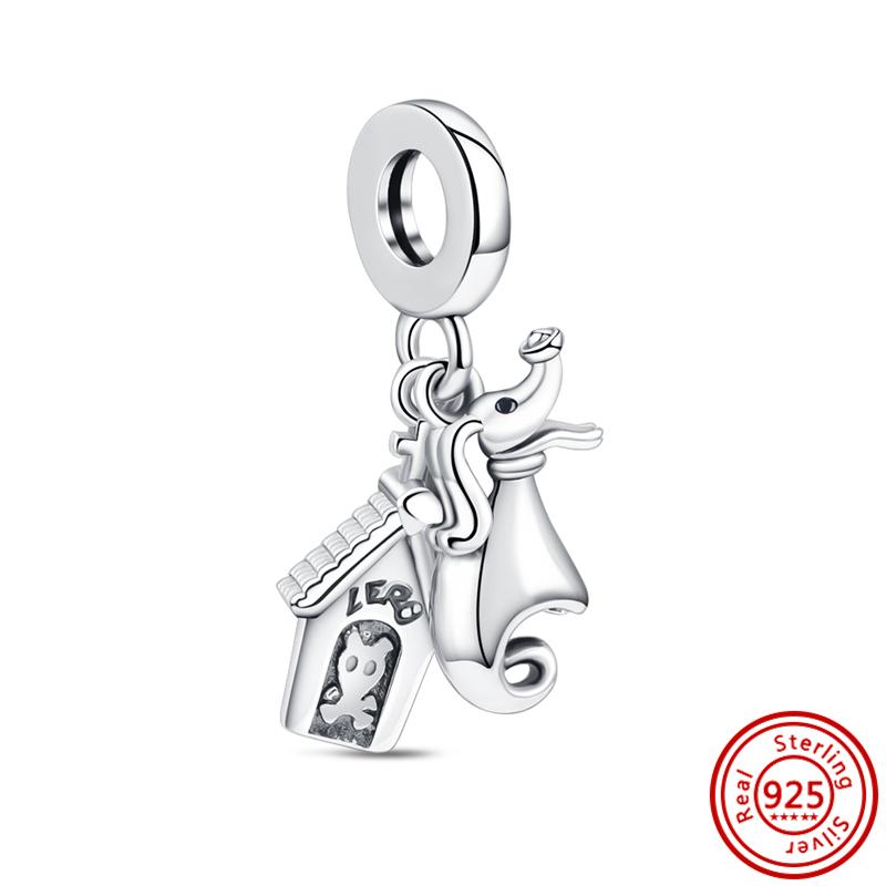 Настоящее серебро 925 пробы цвет светлячок снежинка звездный фианит блестящие подвески паве бусины подходят оригинальные браслеты для женщин ювелирные украшения