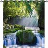 Шторы с лесным водопадом для спальни, природный пейзаж, 3d шторы с принтом, занавеска на окно с горным потоком, гостиная, 2 панели