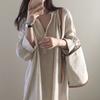 Spring Loose Korean Version Long Over Knee Cotton Shirtskirt Dress