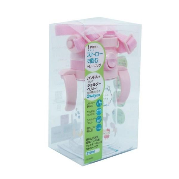 Соломенная бутылка для воды Skater, двуручная, в одно касание, 370 мл KSHW2N, Hello Kitty, 1 шт.