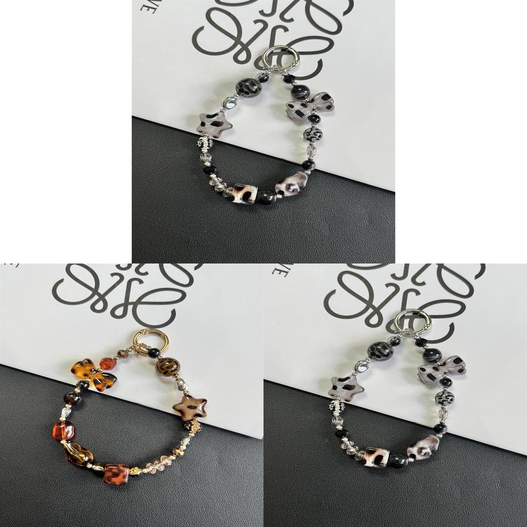 Leopard Print Phone Lanyard Pvc Chain Keychain For Men Women