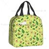 Cute Fruit Avocado Print Insulated Lunch Bag for Women Resuable Cooler Thermal Bento Box Kids School Children