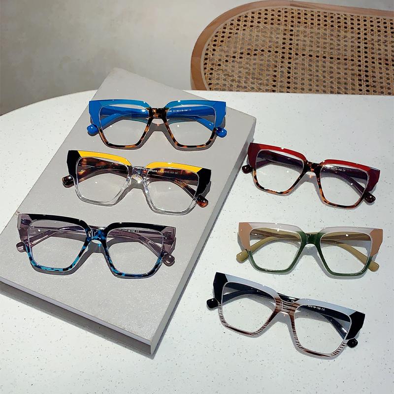 Oversized Eyeglasses Frames 2024 Stylish New In Multicolor Spectacles Trendy Fashion Non-Prescription Women Eyeglasses