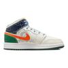 Детские кроссовки Air Jordan 1 Mid SE GS Stitch Cream Sail Psychic-Blue DX2462-100