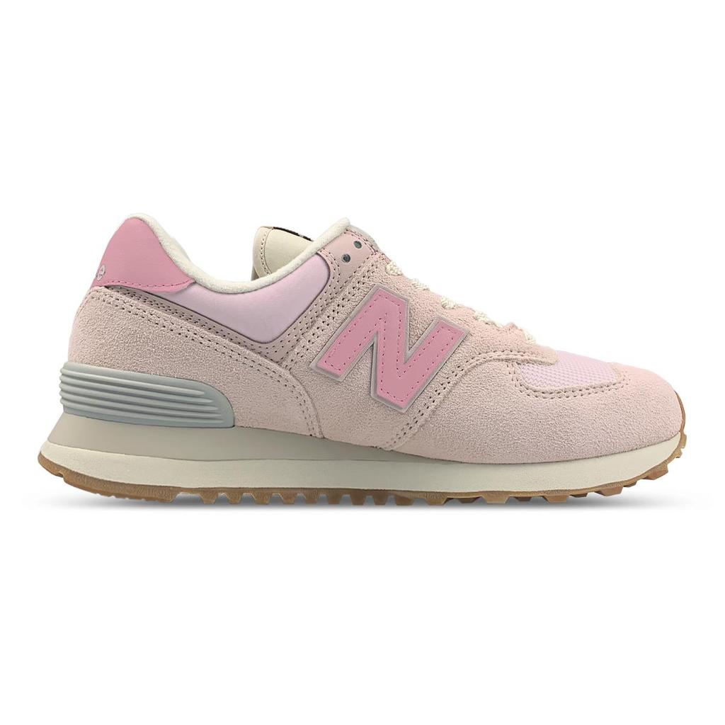 New Balance NB 574 Lightweight Abrasion Resistant Low top Running Shoes Women's Pink Brown WL574RCF(Team652-NB)