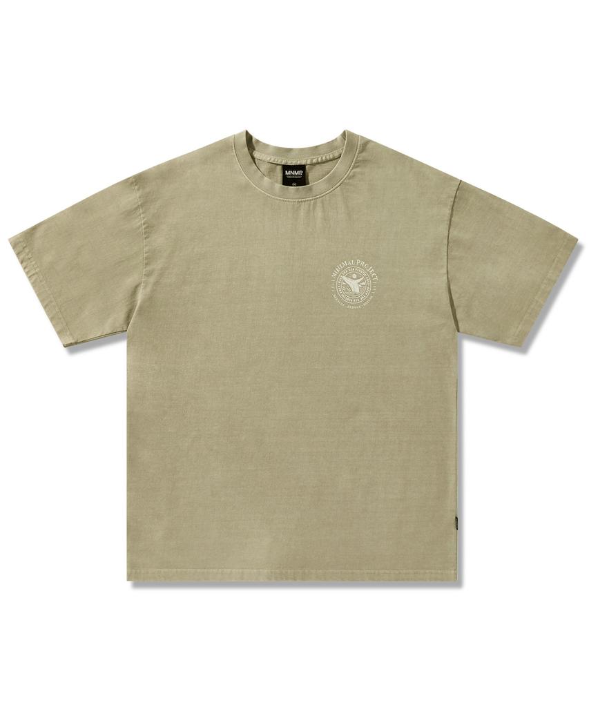 MINIMALPROJECT Whale Pigment Short Sleeve T-Shirt Mst166 [Beige]