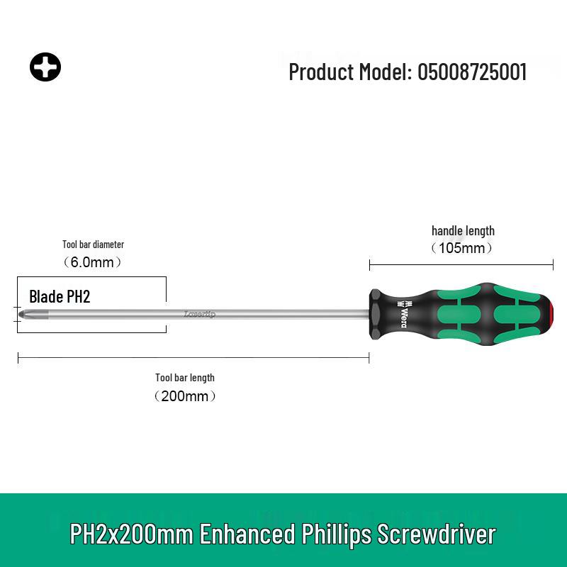 Набор отвёрток Wera Нескользящие Phillips 350 и Шлицевые 335 - Высокая твёрдость, Импортный инструмент.