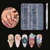 1/3Pcs 3D Silicone Nail Carving Mold Relief Lily & Hibiscus Flowers Petals Hawaii Themed 3D Nail Art Clear Modeling Templates