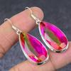 Bi-Color Tourmaline Gemstone Handmade 925 Sterling Silver Earring 1.97" c2J87