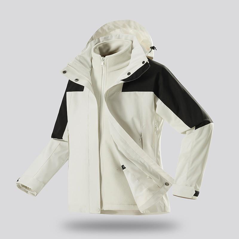 Men Women 3-in-1 Detachable Waterproof Windproof Hiking Jacket With Fleece Liner Winter Outdoor Shell Coat