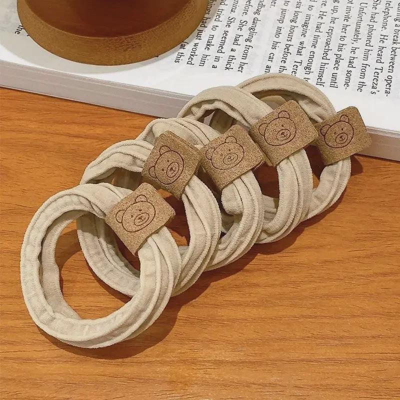 Эластичная бесшовная повязка на голову в виде медведя: Прочная резинка для волос и кольцо для полотенца