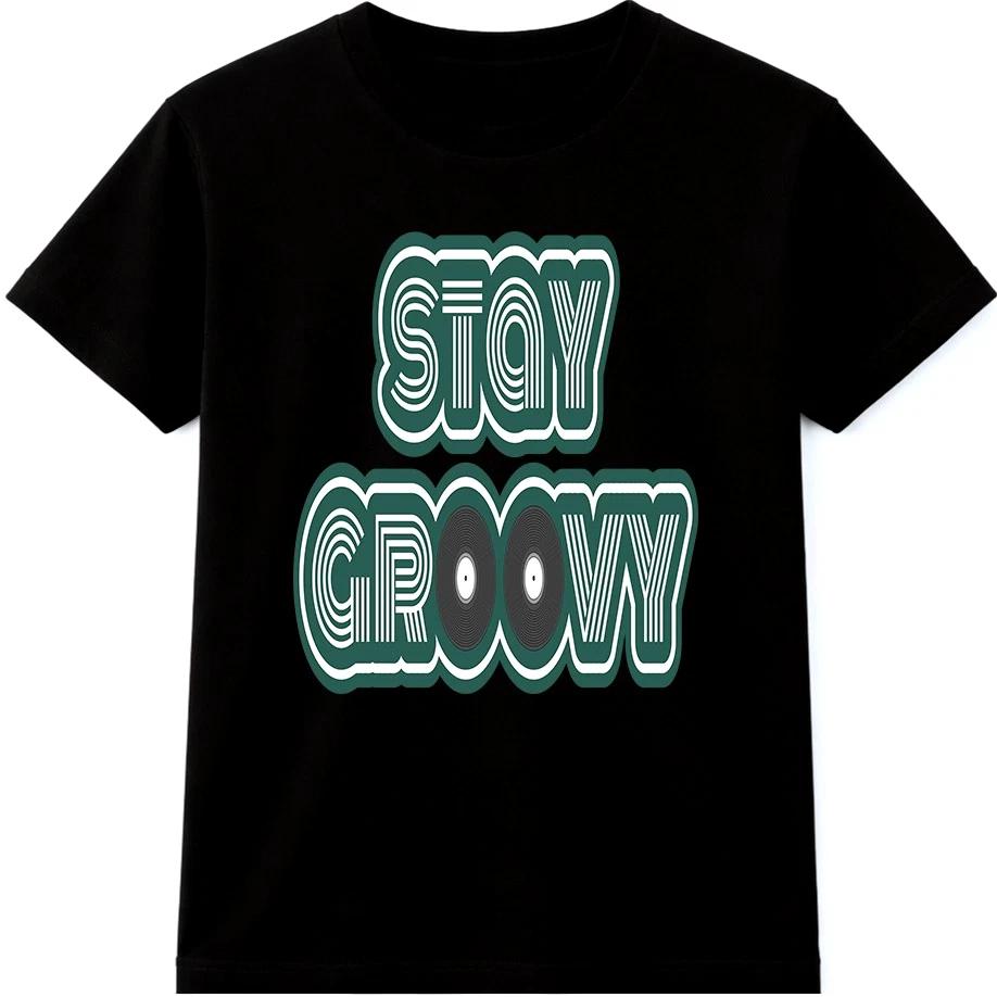 Retro T Shirt Stay Groovy Vinyl Record Graphic Tee 70s Music Disco Shirt