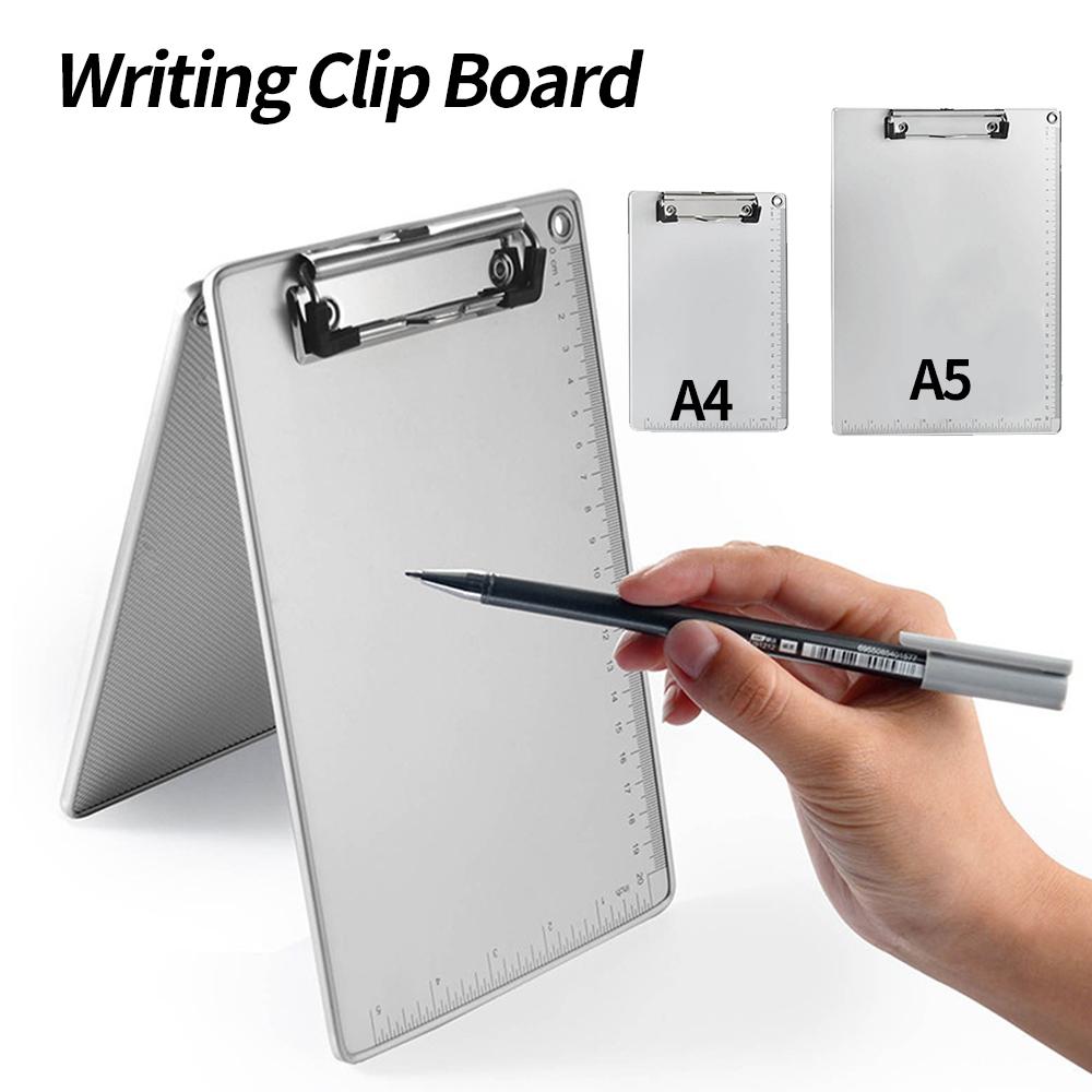 A4 File Folder Clipboard Aluminum Alloy Clip Board Loose-leaf Notebook File Writing Clamp Paper Holder Office School Supplies