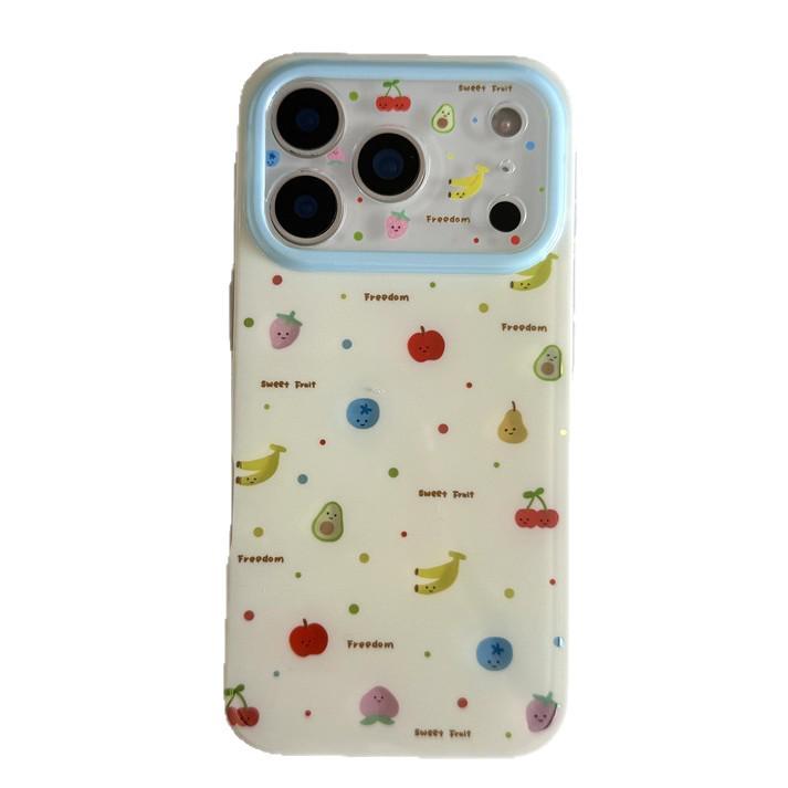 Яркий чехол для телефона с фруктами в горошек для iPhone 17/16 Pro Max/15 Pro Женский