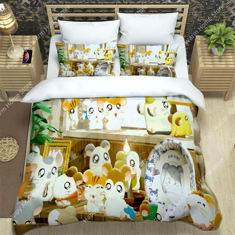 3D Печать Картонная Милая Набор Постельного Белья Hamtaro Мягкое Покрывало Наволочки Подарок на День Рождения Дети Удобное Покрывало Постельное Домашний Текстиль