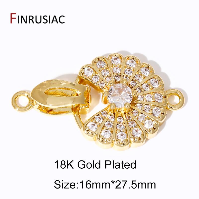 Позолоченное 18K Золотом Циркониевое Крепление Аксессуары Застежка Замочки Для Рукоделия Бисера Жемчуга Изготовления Украшений Фурнитура