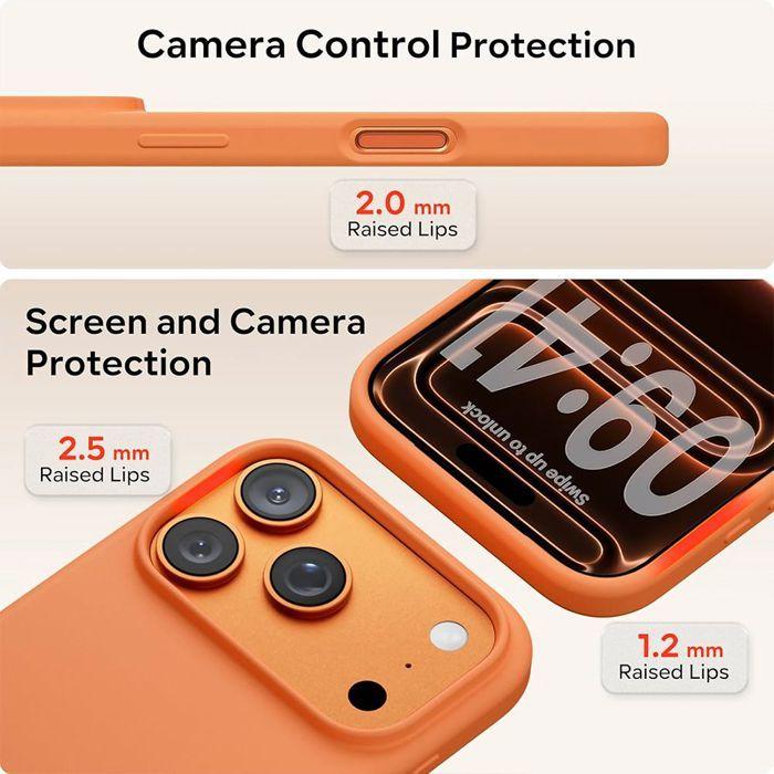 Coque Antichoc - BOOLING - pour iPhone 17 Pro - Protection Silicone Liquide Ultra Fine - Orange