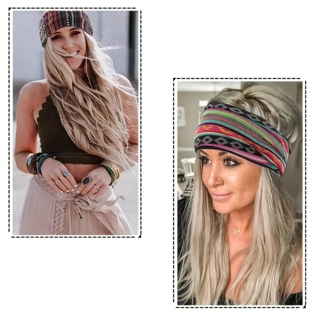 Широкие повязки на голову Boho, эластичный принтованный платок на голову, новая мягкая бандана для йоги