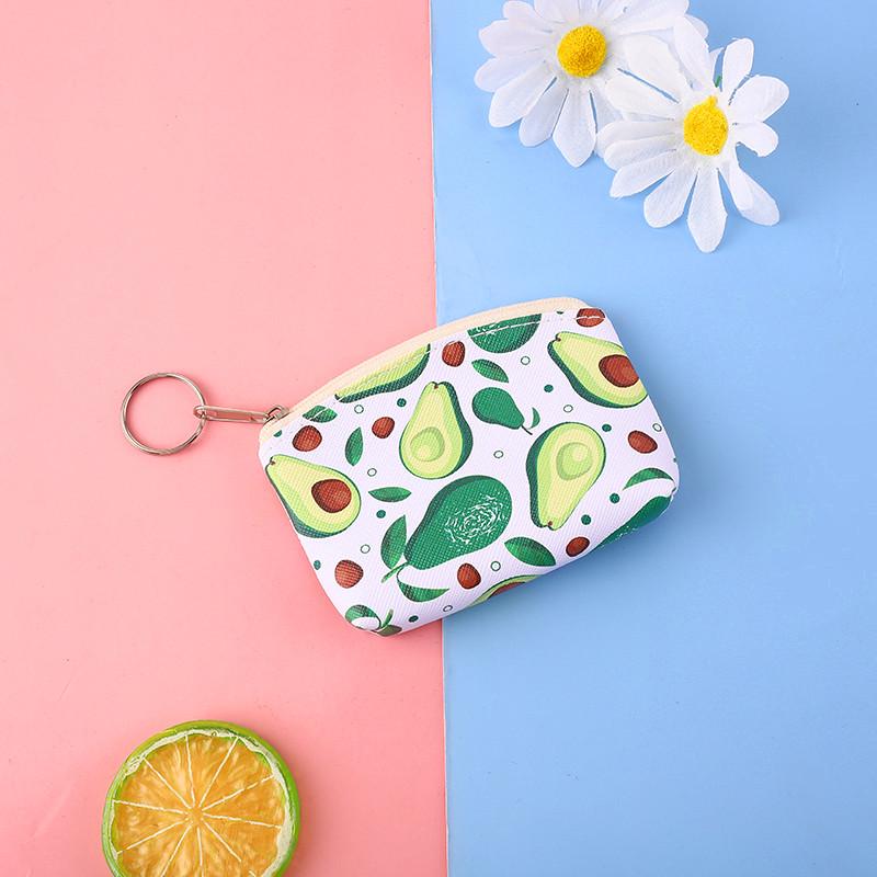 "Creative Cartoon Avocado Coin Purse - Cute Kids' Mini Key Bag Pendant Wallet"