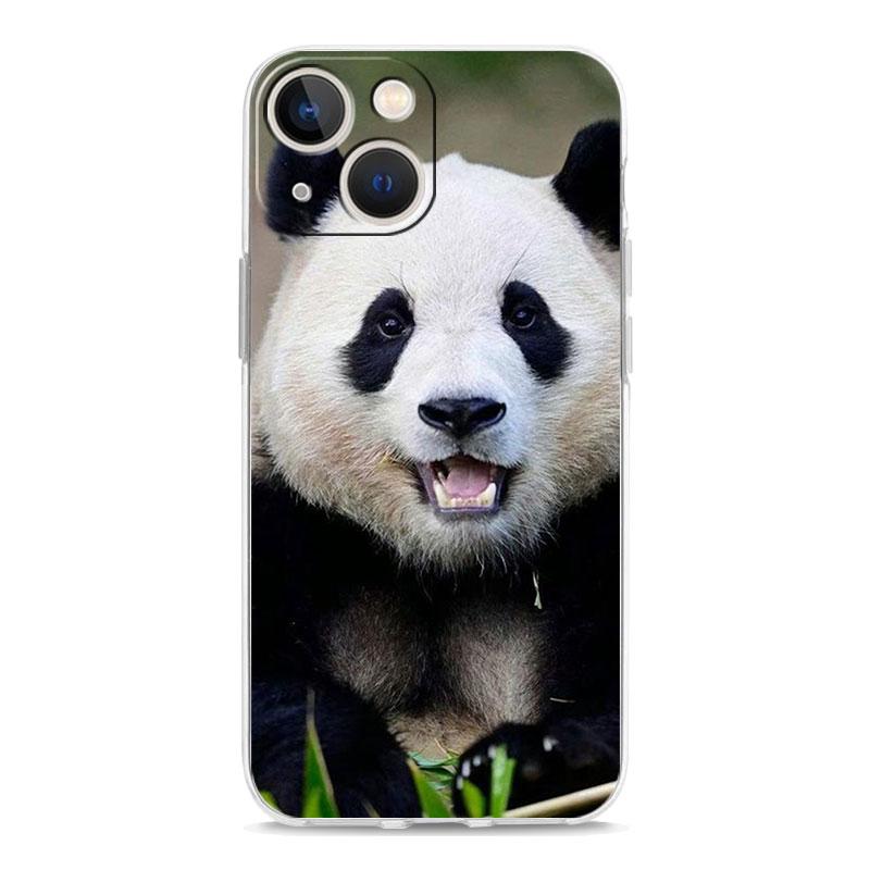Чехол для телефона iPhone 15 14 13 12 Mini 11 Pro Max XS X XR 7 8 Plus прозрачный противоударный силиконовый чехол TPU Fubao panda