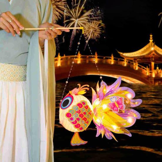 Китайский фонарь «Рыба на удачу» ручной работы из бумаги со светодиодной подсветкой своими руками