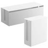 Yamazaki Cable Box L Stackable Slim Lid Router Storage Case for Extension Cords and Web & (2-Piece Set) Cables, Tower, White, 2707/4913