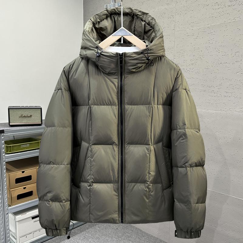 Мода Зима Мужские Пуховики с Капюшоном Водонепроницаемые Повседневные Свободные Толстые Теплые Большого Размера Верхняя Одежда Мужское Пуховое Пальто
