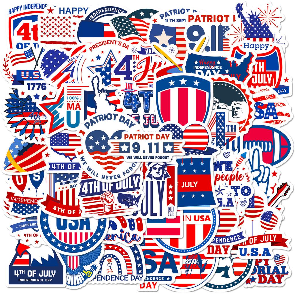 50 Stars And Stripes Independence Day Stickers American Flag Election Personality Graffiti Stickers