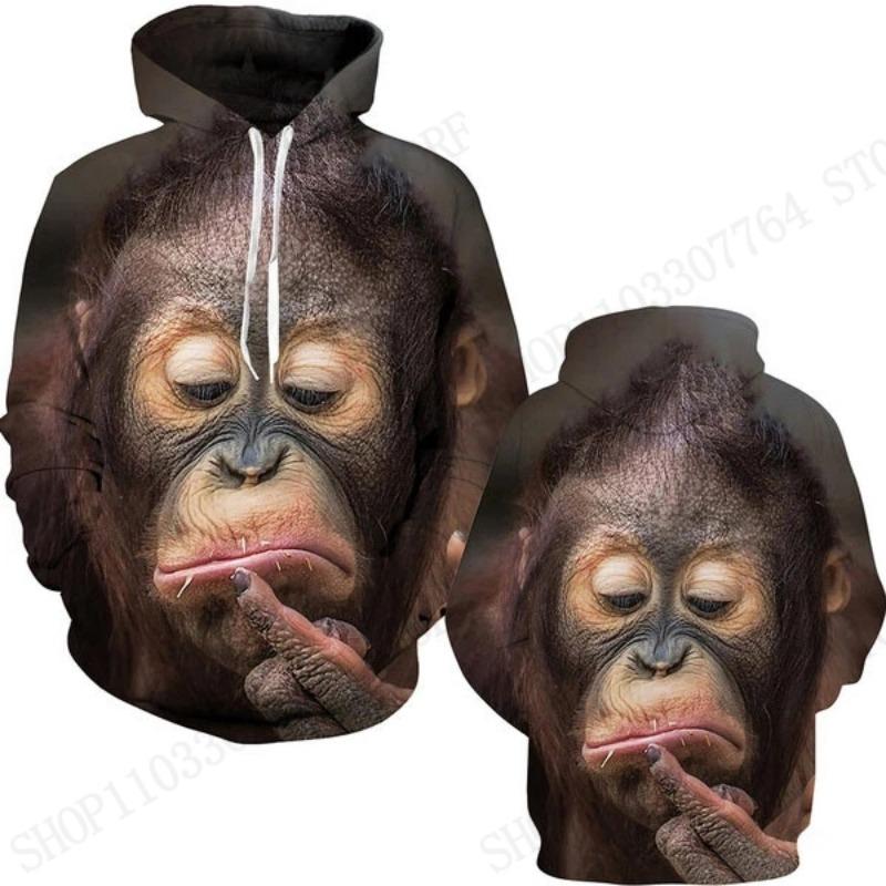 Funny Monkey/Orangutan Face 3d Print Hoodie Men Women Fashion Plus Size Tracksuit Casual Animal Hoodie Sweatshirt Winter Clothes