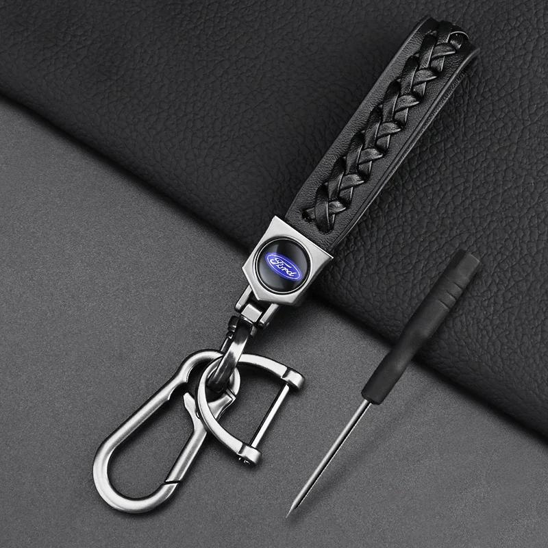 Горячая автомобильная наклейка Для автомобиля Ford Металлическая кожаная брелок Высококачественный подарок Для Ford Focus 2 MK2 4 MK3 MK4 ST Mondeo Festiva Fusion S