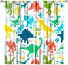 Kids Dinosaur Curta For Boys Cute Cartoon Dino Toddler Room Decor Nursery Colorful Safari Funny Animal Printed Bedroom Living