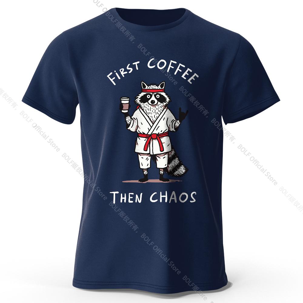 Мужская футболка с принтом "First Coffee" 100% хлопок Оверсайз Утренние графические футболки для женщин Летние топы Кафе Уличная одежда