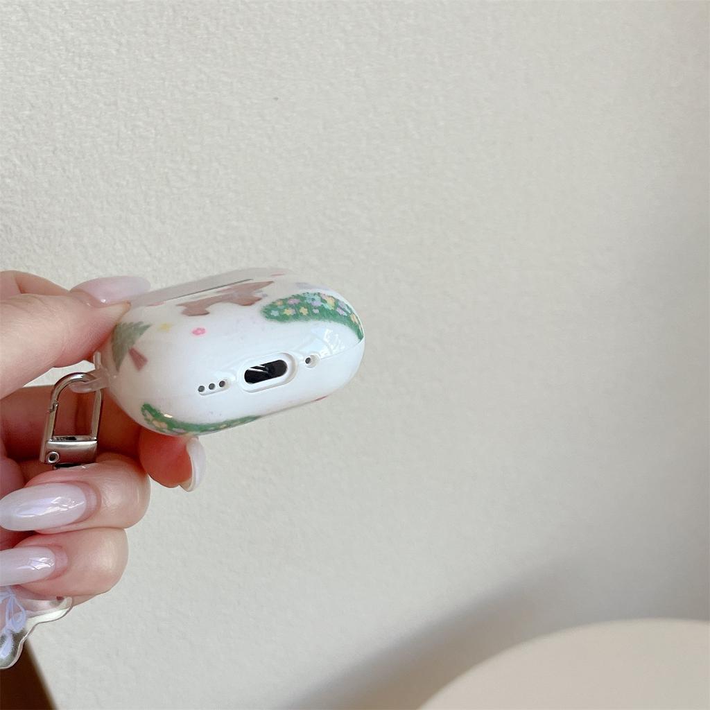 Цветочный олень граффити защитный чехол для AirPods4 Apple 2/3 поколение AirPods pro3 чехол для наушников женский