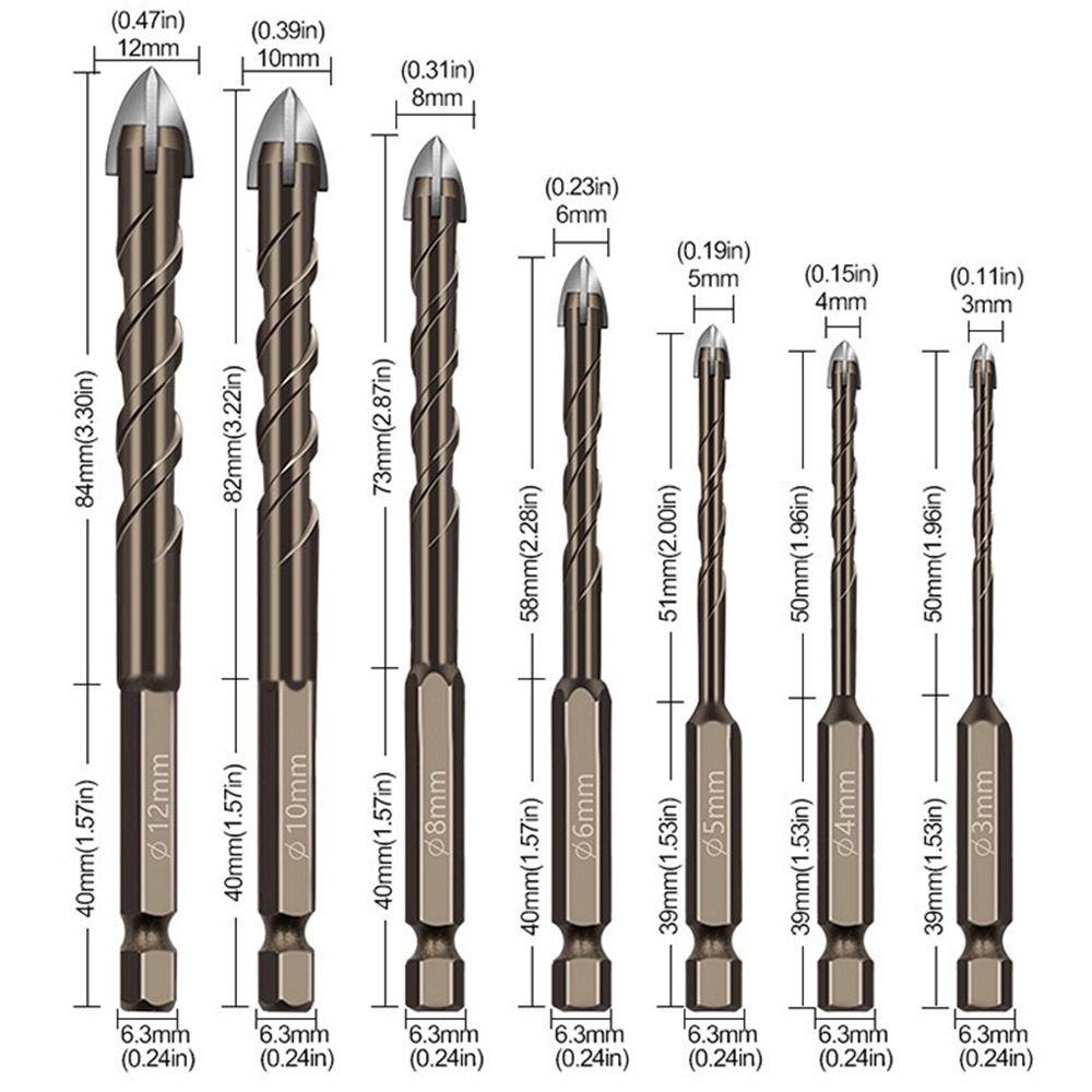 Four-Edged Cross Tile Drill Bits Set Anti Slip Hex Shank Hole Opener  Woodworker