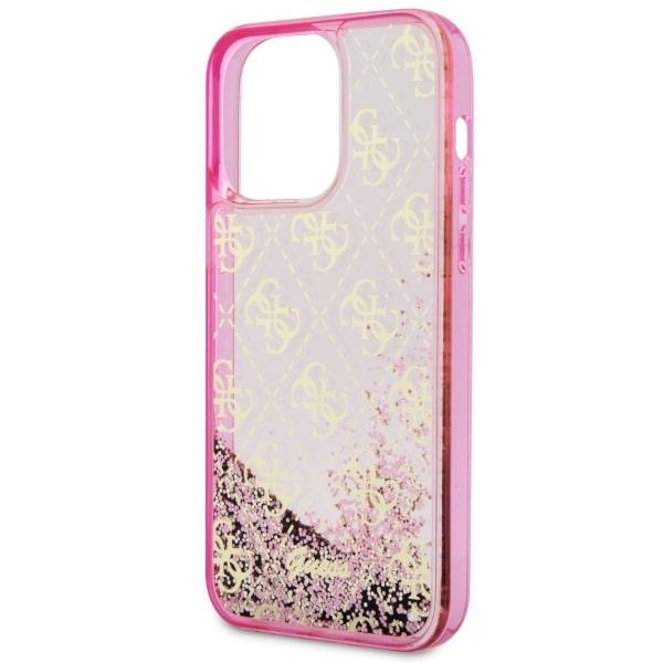 Etui do iPhone 14 Pro Guess Liquid Glitter 4G Różowy