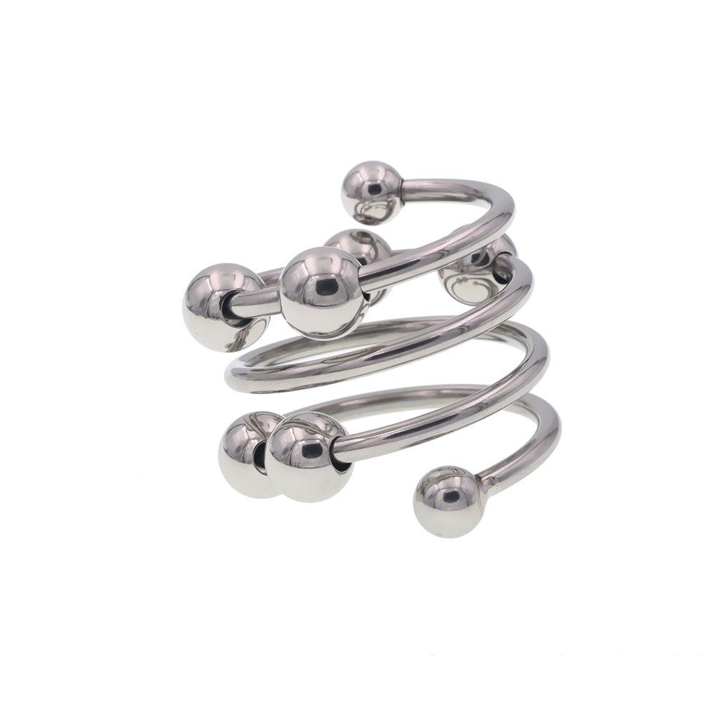 Кольцо для мужского пениса из нержавеющей стали с 8 бусинами, массажное сексуальное приспособление, секс-инструменты для взрослых, альтернативное устройство для достижения кульминации