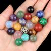 10Pcs Vibrant Natural Stone Beads, Round Loose Beads with Reiki Energy, Half-Hole Crystal Sphere Balls Beads for Jewelry Making DIY Accessories 12 Mm
