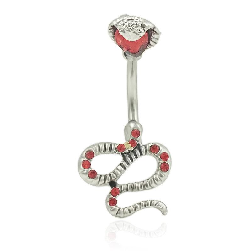 Кольцо для пупка с цирконием Cross Border в форме змеи с рисунком черепа