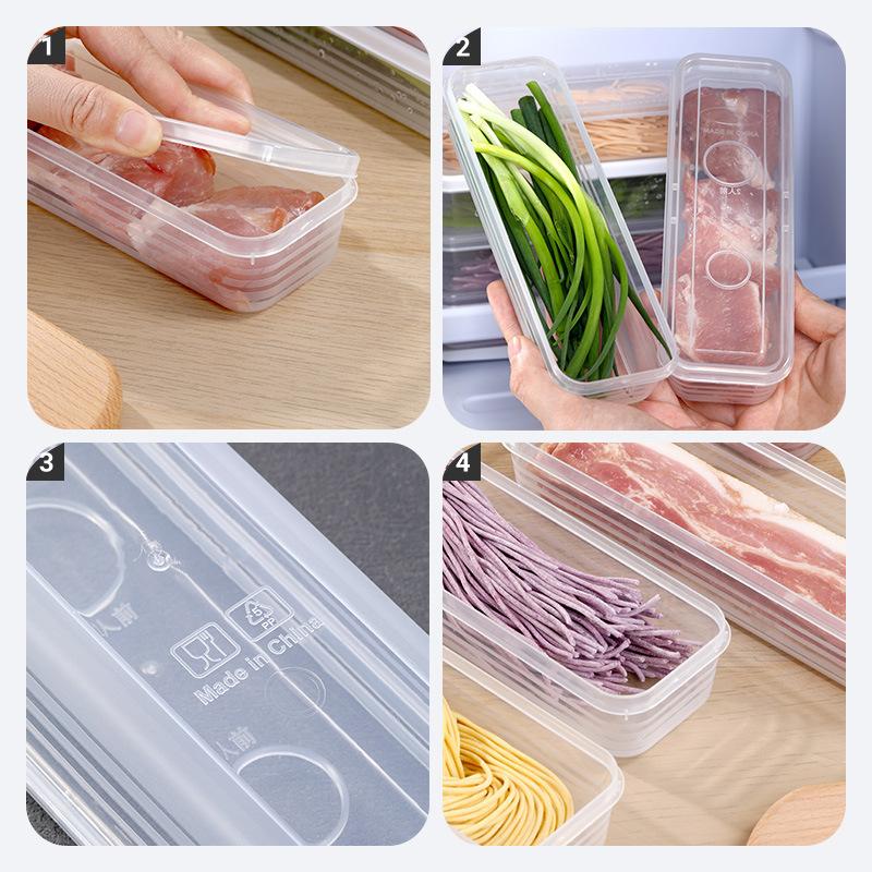 Свежая коробка для лапши Пластиковая запечатанная коробка для хранения продуктов Прямоугольный контейнер для фруктов Холодильник Хранение Кухонные принадлежности Домашний инструмент