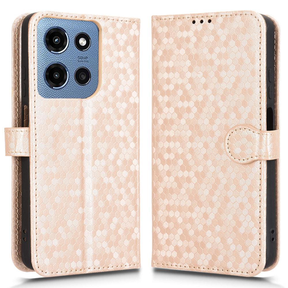 Для Motorola Мото G 5G (2025) Чехол-кошелек с точечным тиснением, из ПУ кожи, чехол для телефона