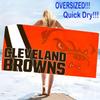 Cleveland Browns Logo Print Beach Towel, Large Soft Quick Dry Towel for Beach Camping Swimming