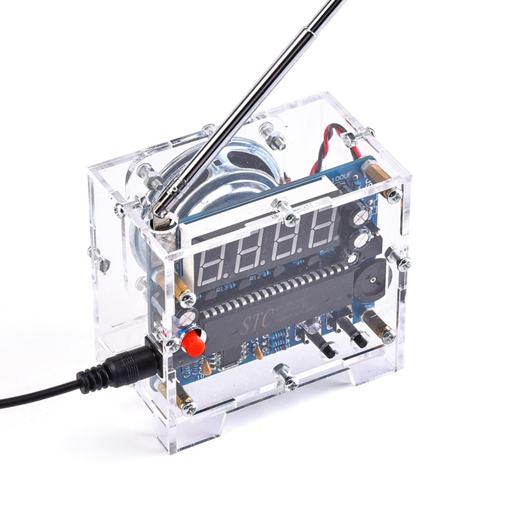 Светодиодный цифровой FM-радио DIY Kit SCM FM-радио модуль Паяльный комплект для практического проекта 5 Вт Динамик