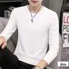 Мужской пуловер с круглым вырезом и длинным рукавом приталенного силуэта – Большой размер, однотонная повседневная футболка для весны и осени.