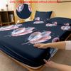1 Simple Modern Feather Diamond Printed Matte Fitted Sheet, Bedroom Printed Bed Cover, Bedding(Excluding Pillowcases)